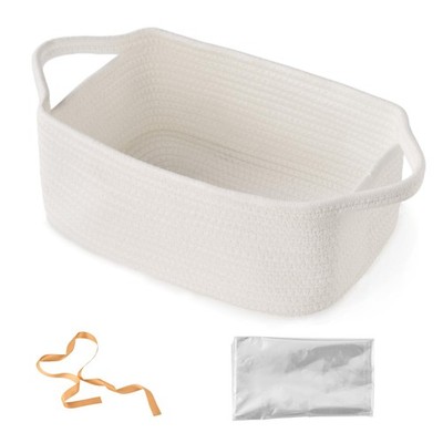 Large Woven Gift Basket Empty with Bag & Ribbon, Storage Basket for Father's ...