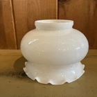 Antique Milk Glass Petticoat Ruffled Edge Lamp Lighting Shade 4” Fitter NICE!!