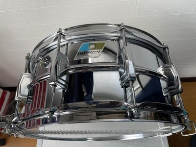 Ludwig Supraphonic Snare Drum LM411 14x6.5 Chrome w/Hard Case Serial 1980s