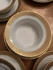 7 Sets Ch. Field Haviland Limoges Heavy Gold Trim Ramekins & Underplates
