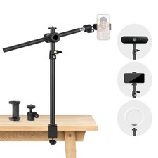 Overhead Camera Mount Desk Stand, Camera Arm Desk Mount Clamp Stand with 360 Ad