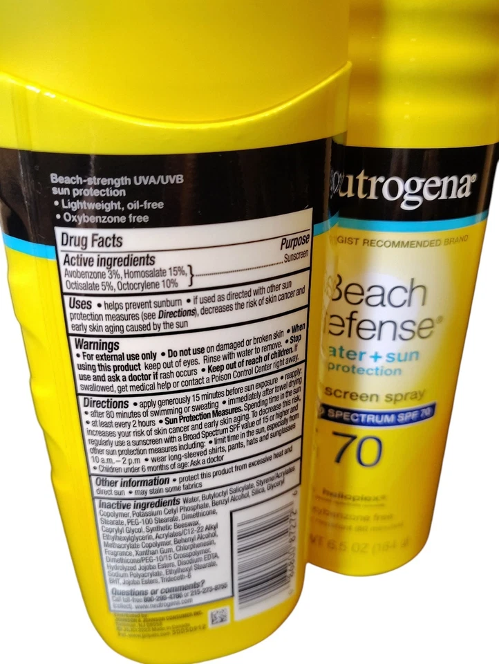 Neutrogena Beach Defense SPF 70 Protector Solar Loción y Spray Set - NUEVO Foto 2 de 4