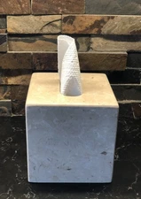 Creative Home Champagne Marble Square Tissue Box Holder, Beige