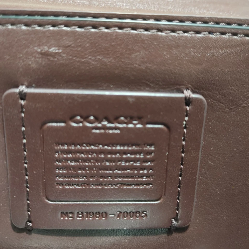 Coach New York Butterfly Appliqué Crossbody Bag Black Leather Gold Chain Strap - Image 4 of 4