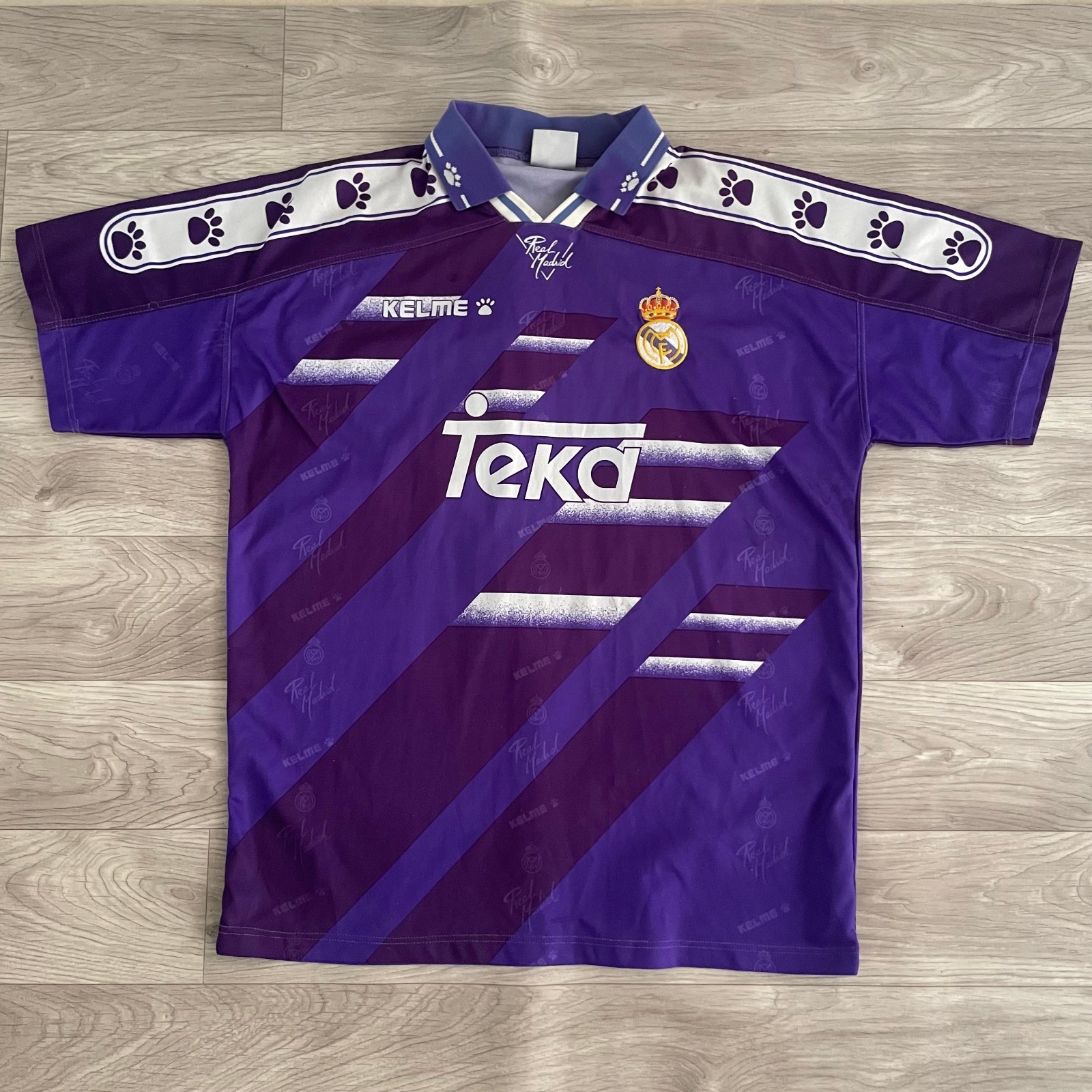 vintage football shirt real Madrid 1994 1996 kelme TEKA  jersey away Purple sz L