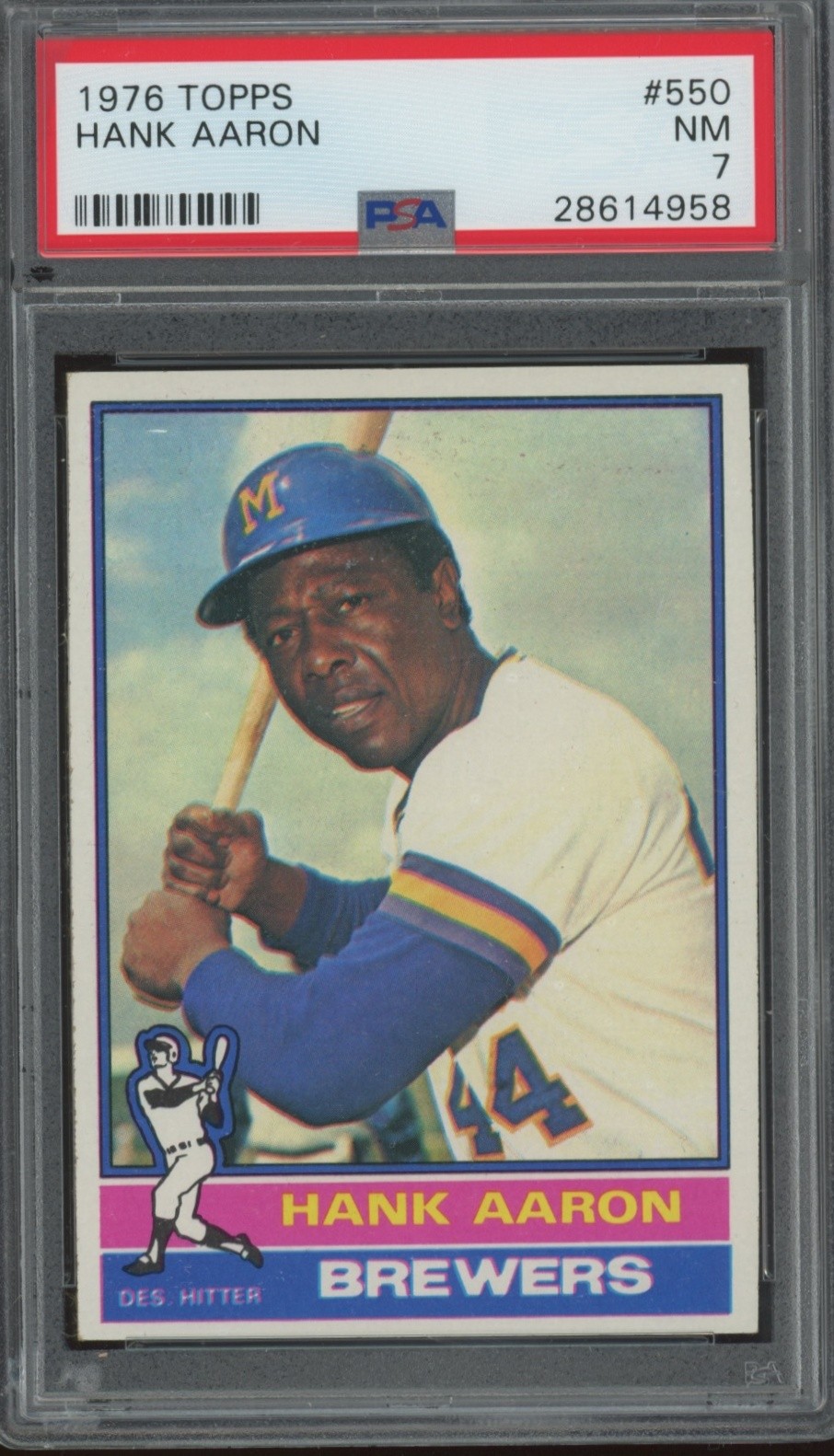 1976 Topps #550 Hank Aaron PSA 7 HOF