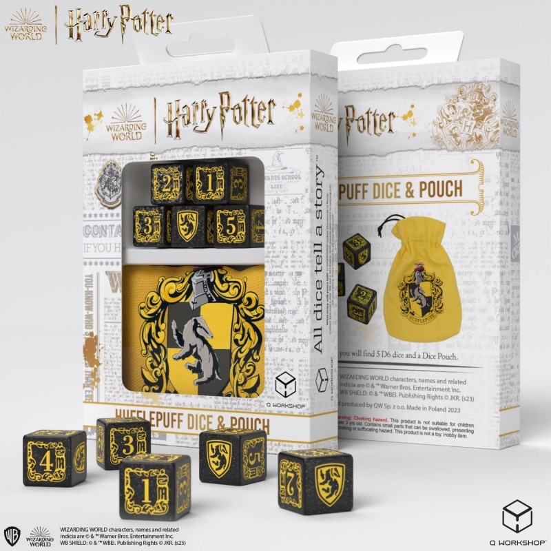 Q-Workshop BNIB Harry Potter. Hufflepuff Dice & Pouch