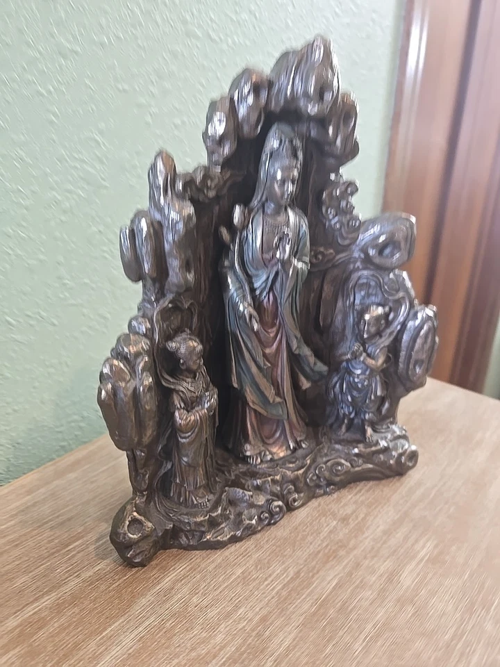 Unique Chinese Buddhism Qianlong Guanyin Kwan-yin Statue. Rare Find. - Image 3 of 4