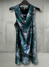 ABITO DONNA MOTIVI TG. 46 SPRING SUMMER VESTITO SMANICATO FANTASIA PETROLIO