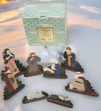 1991 John Grossman Metal Nativity Enesco Gifted Line Rare Complete in Box Vtg