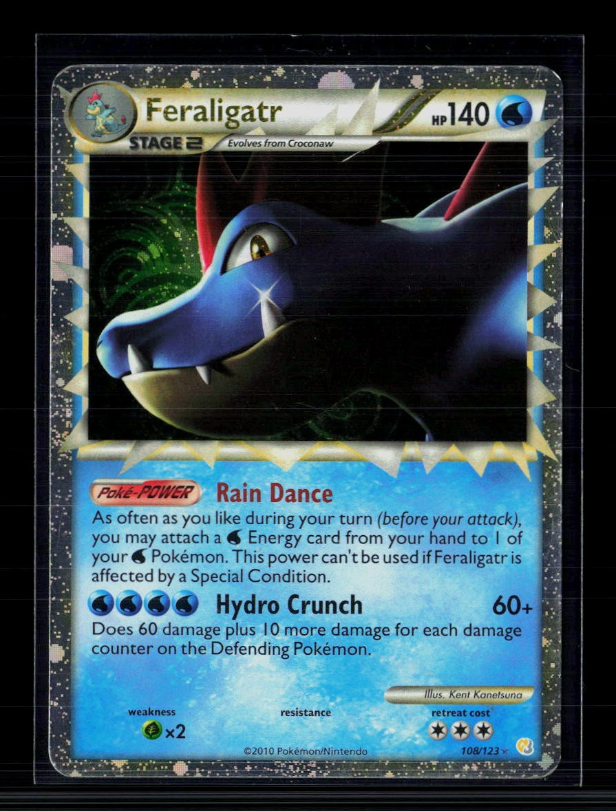 2014 Pokémon HeartGold & SoulSilver Feraligatr 108/123 Rare Holo