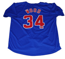 KERRY WOOD signed (CHICAGO CUBS) Blue custom baseball jersey BECKETT BW61020