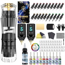 Tattoo Pen Set, Cordless Tattoo Gun Kit Tattoo Kit with 2Pcs Battery and 20 Pcs