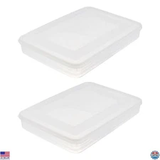 HOMSFOU 2-Pack Stackable Dumpling Storage Containers - Flat Plastic Fridge Bins