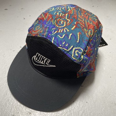 Vintage 90s Nike Tailwind Style 5-Panel Wide Long Brim Mesh Pattern Cap Hat  NWT