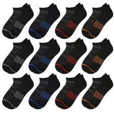 12 Pairs Boys Running Ankle Socks For Kids 4-6 6-8 8-10 10-12 Years Old Low C