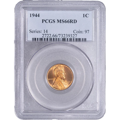 1944 1c Lincoln Wheat Cent ~ PCGS MS 66 RD