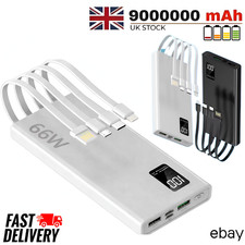 90000000mah Power Bank USB-C Pack Backup Battery Fast Charger For Mobile Phone