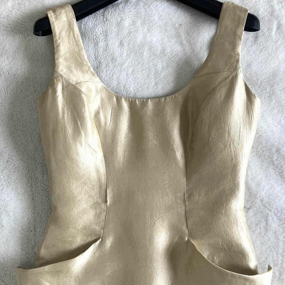 Christian Dior BOUTIQUE Galliano 2007 Silk Dress Sz F36 US6 Gold Made in France thumbnail 4