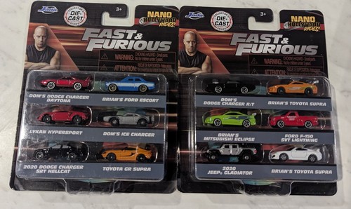 Lotto di 2 -12 Cars Jada Fast & Furious Nano Hollywood Rides Caricabatterie Supra F150 - Foto 1 di 5
