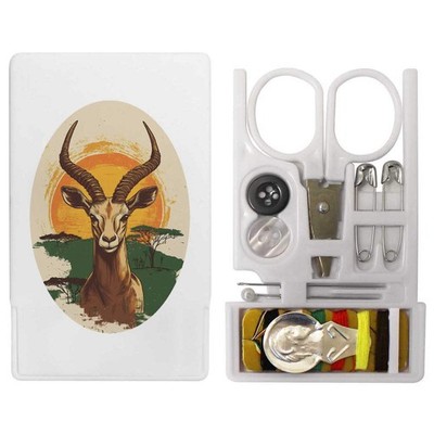 Mini-Reise-Nähset ''Springbock Portrait mit afrikanischer Landschaft'' (SE00036499)