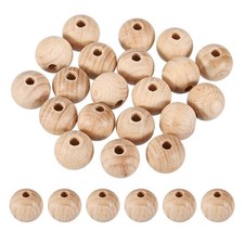 20 Pcs 16mm Wood Beads, Unfinished Pure Natural Round Wooden Beads