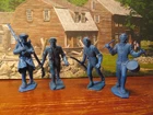 Vintage Marx dark blue revolutionary war figures x4