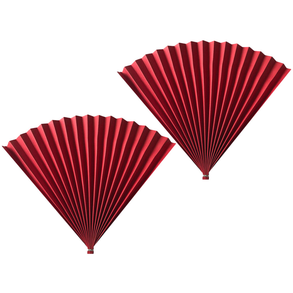 2Pcs Lunar New Year Decoration Red Paper Hand Fan Paper Fan Decor eBay