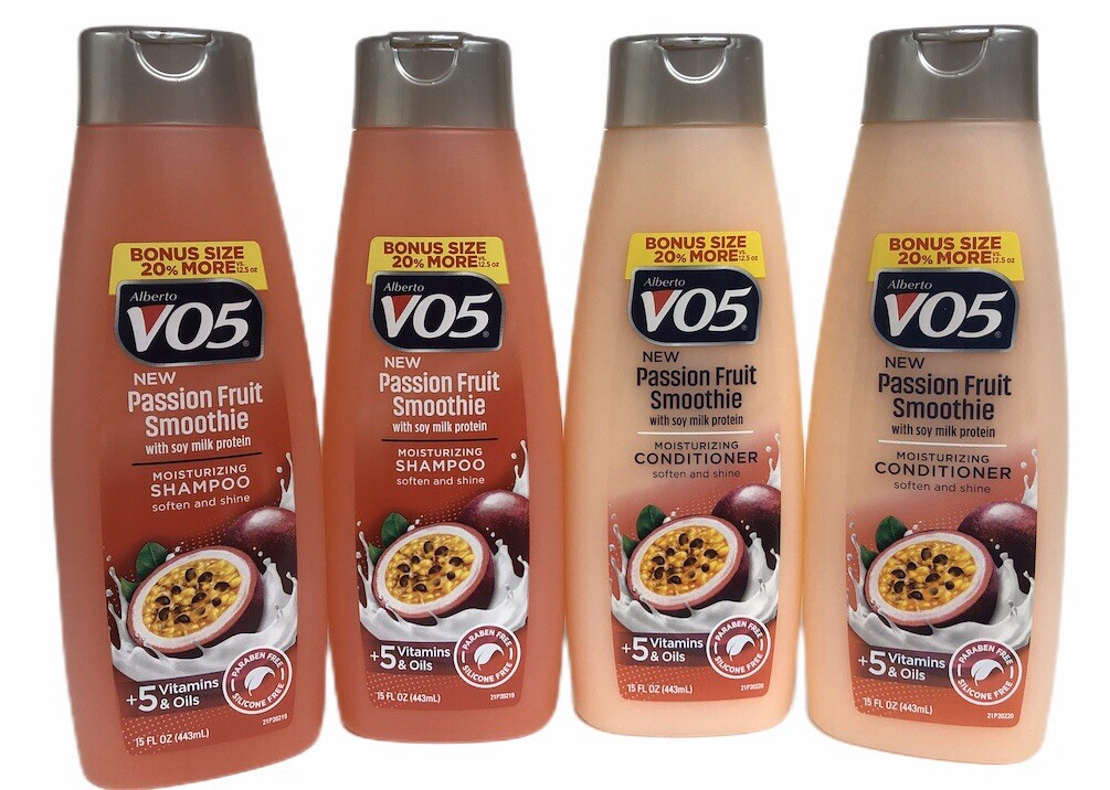 4pk V05 VO5 MOISTURIZING Shampoo Conditioner Passion Fruit Smoothie