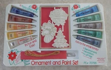 VTG New Sealed Dizzle Dizzle Plastic 13 Ornament & Paint Set #70798 Christmas