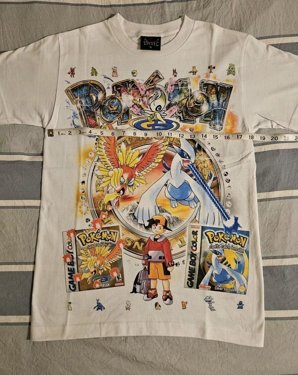 00s ポケットモンスタークリスタル　Tシャツ DBRUZE Pokemon Generation 2 Gold Silver Crystal Gameboy Color