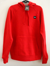 Under Armour 1357092-600 Men's Sz Small Red UA Rival Fleece LC Logo Hoodie