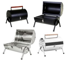 STAINLESS STEEL PORTABLE BARREL BARBECUE OUTDOOR GARDEN GRILL CAMPING TRIP
