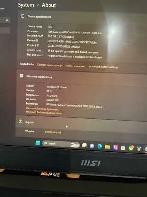 MSI MODERN 15 A11MU-681 15.6 inch (512 GB, Intel Core i7 11th Gen., 2.90 GHz, 16