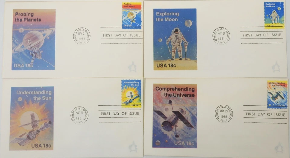 USPS FDC Andrew Cachet Set of 8 #1912-19 1981 18¢ Space Achievement ST3171 - Image 3 of 4