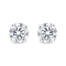 .925 Sterling Silver 1/4 Cttw Miracle Set Princess-cut Diamond Solitaire Stud