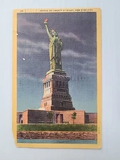 Statue Of Liberty New York City NY Linen Postcard Curt Teich 1949