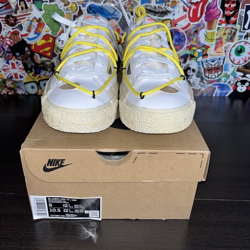 Nike Blazer Low x Off-White DH7863-100 White/University Red Mens Size 9 - Picture 5 of 10