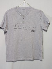 Express New York Henley Collar Casual Cotton Men's Size Large Gray Tshirt