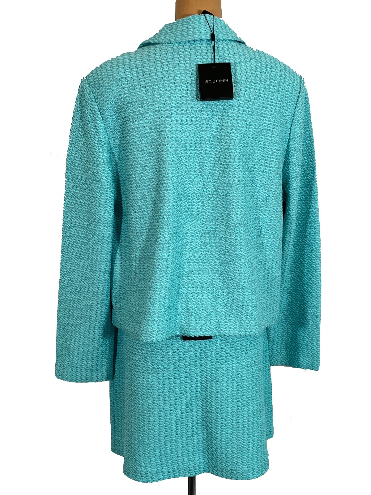 NWT ST. JOHN Knits U/marine Ribbon Tweed Jacket Blazer Skirt Suit sz 14