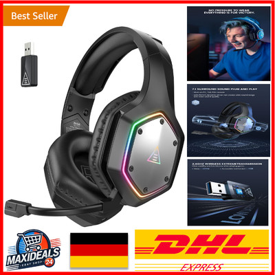 EKSA Premium Wireless Gaming Headset PS4/PS5/PC mit 7.1 Surround Sound und 36...