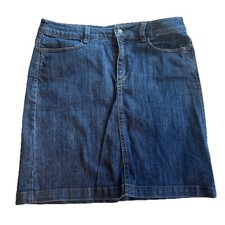 Eddie Bauer Blue Denim Skirt Womens Size 10 Pockets