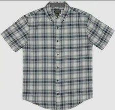 Grizzly Mountain Men's Woven Plaid Shirt Black White Grey Size XXL