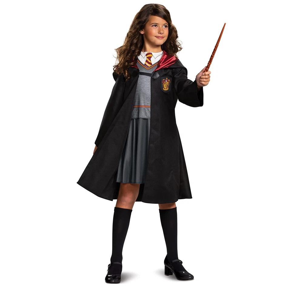 Large Hermione Granger Costume Hooded Robe Dress Harry Potter Outfit - Image 2 of 4