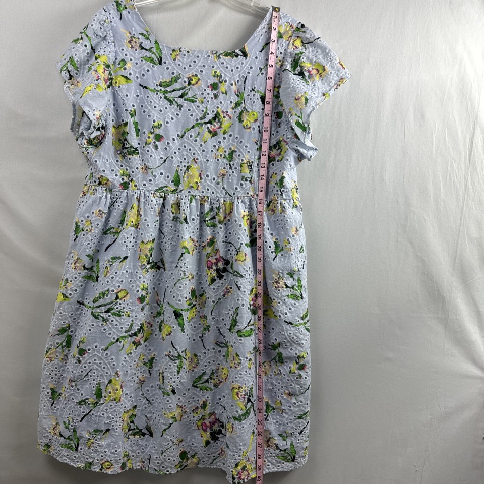 Adyson Parker Eyelet Babydoll Dress Womens Size 1X Blue Floral Cottage ...