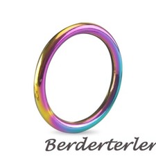 Rainbow Male Ball Scrotum Stretcher Metal Chastity Lock Rings Delay Ejaculation