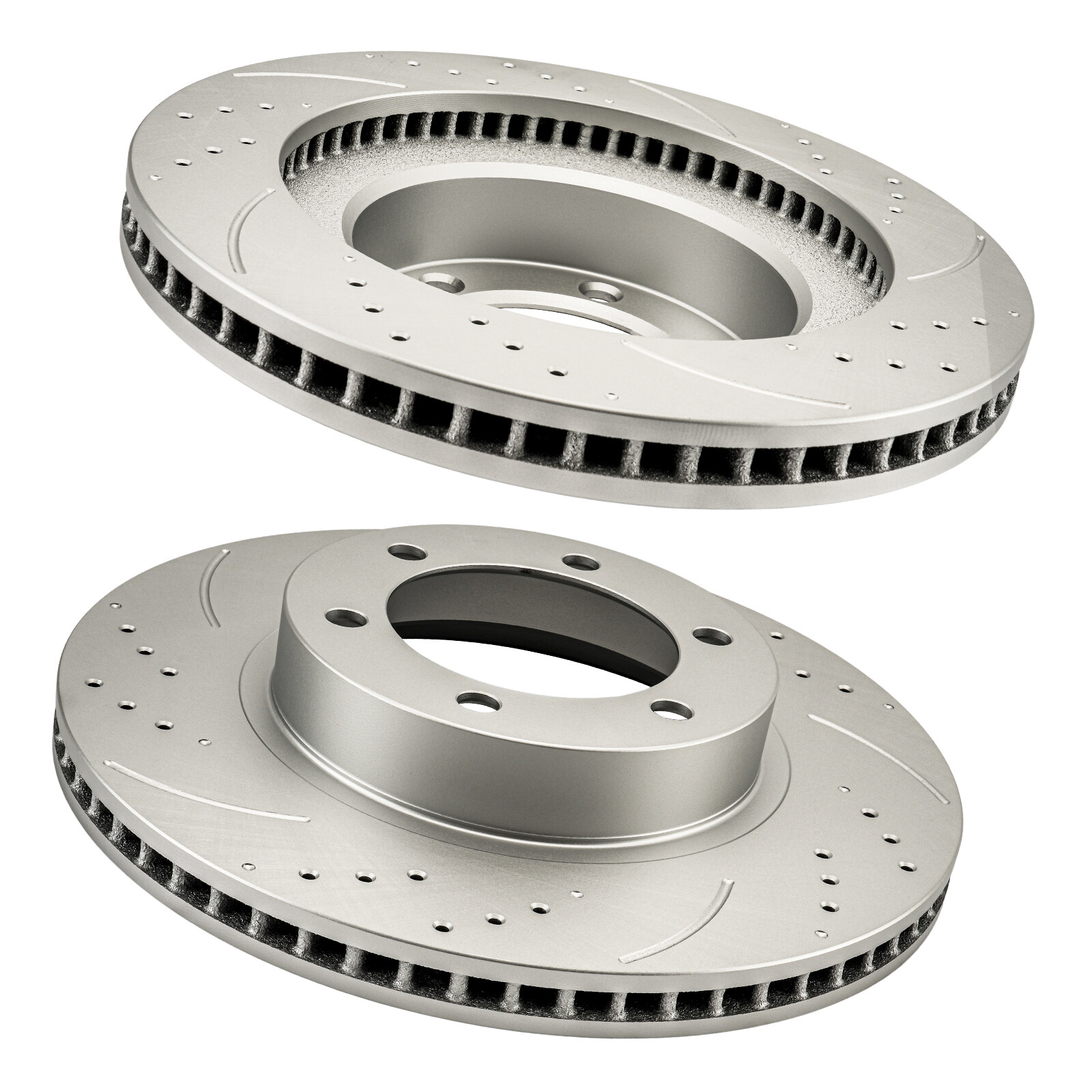 Pair 2 Front Drilled Brake Rotors for 2003-2009 Toyota 4Runner Lexus GX470