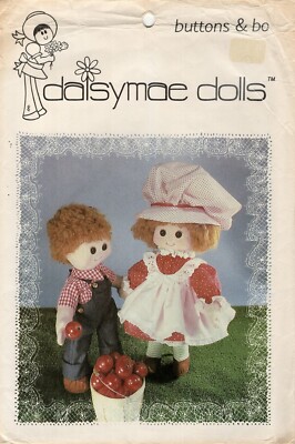 BUTTONS & BO 16'' Soft Cloth Dolls by Daisymae Dolls UNCUT Sewing Pattern 1981