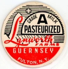 Milk Bottle Cap Insert - Lynworth Farm - Fulton, NY (New York) - GUERNSEY
