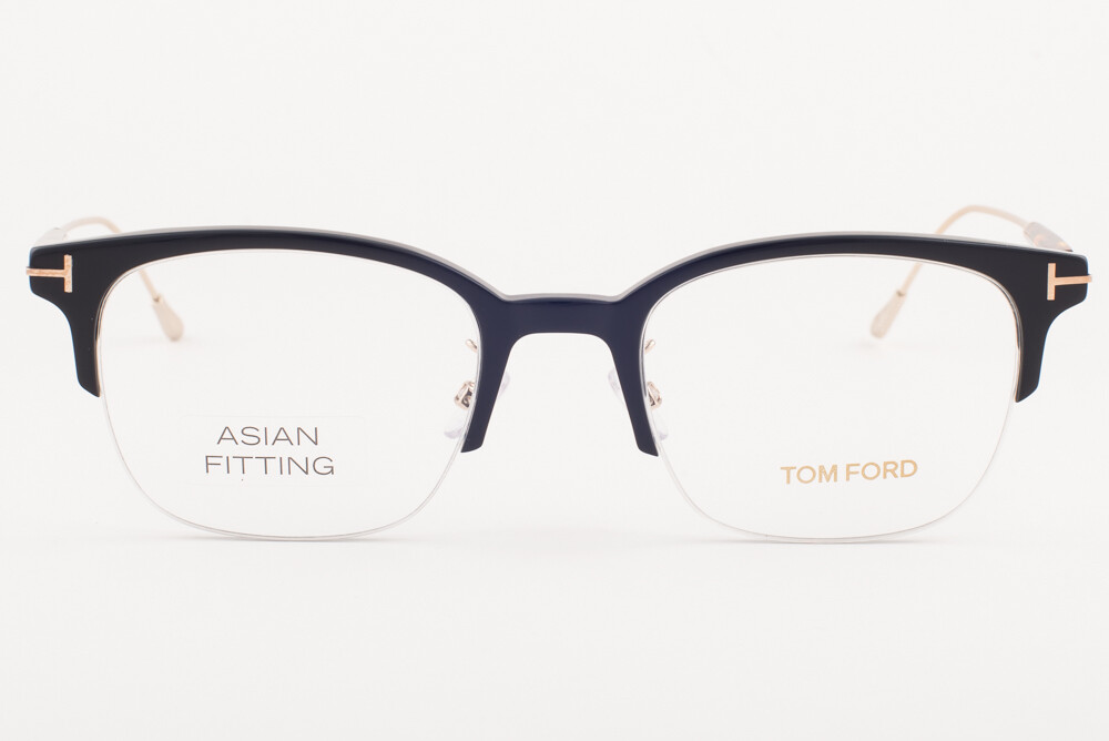 Tom Ford 5645-B 001 Black Havana Gold / Blue Block Eyeglasses